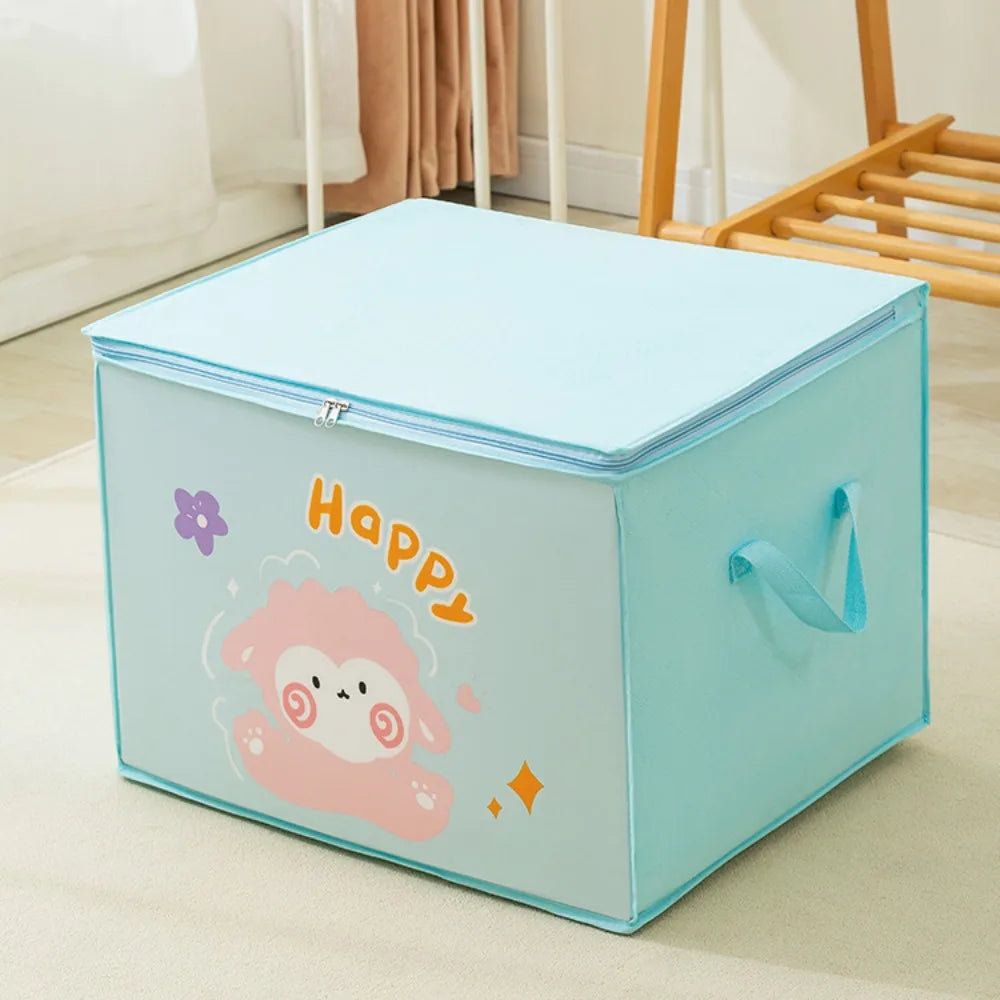 Cartoon Bear Storage Bag Zipper Large Capacity Clothes Quilt Storage Bag Moisture-Proof And Mildew Proof Moving And Sorting Bag