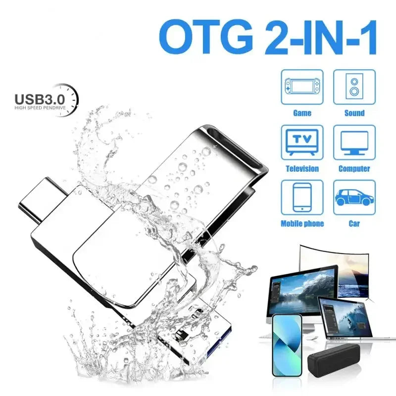 Xiaomi 2TB U Disk 1TB 16TB Pen Drive USB 3.0 Type-C Interface Mobile Phone Computer Mutual Transmission Portable USB Memory