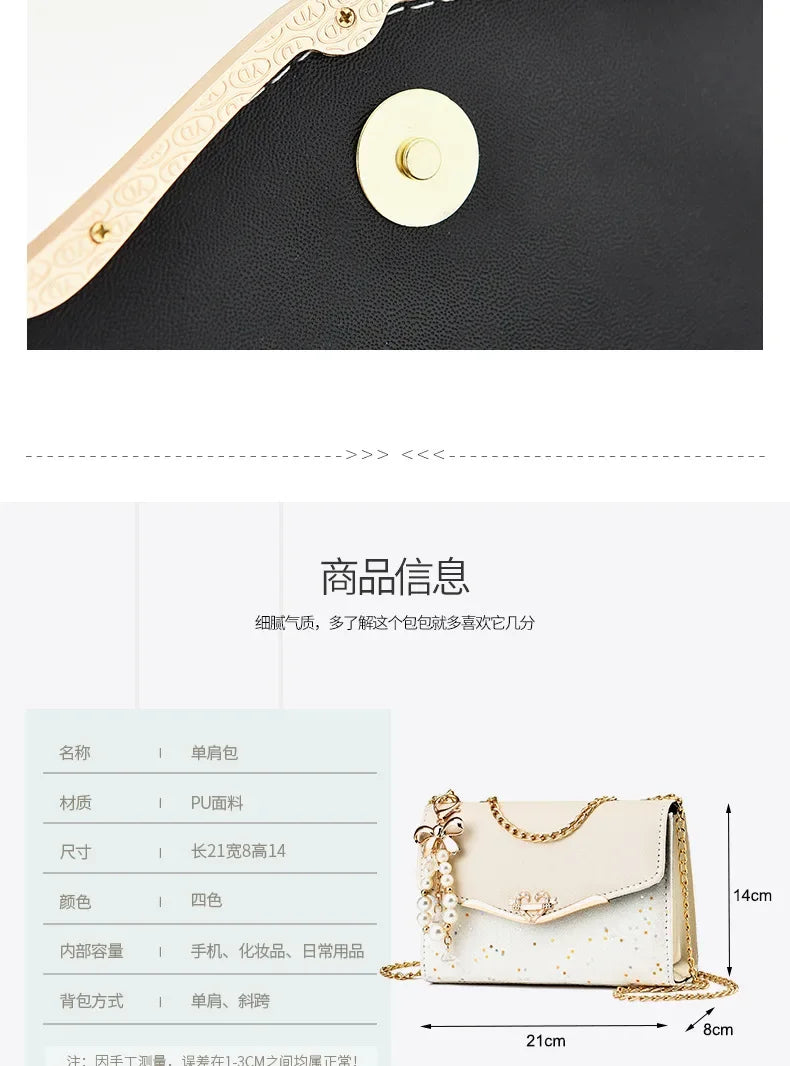 Women Diamonds Shoulder Bags Rhinestone Handbag PU Leather Flap Bag Female Large Capacity Casual Crossobdy Clutch Bag Fashion