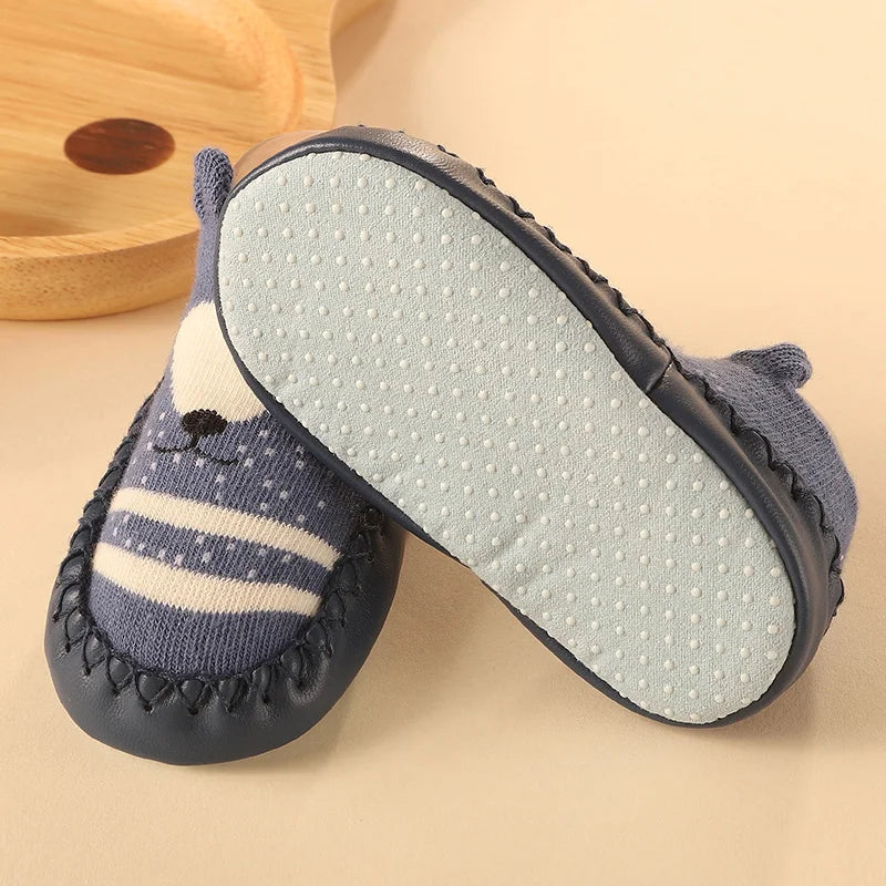 2024 New Born Baby Socks with Rubber Soles Infant Baby Girls Boys Shoes Spring Autumn Baby Floor Socks Anti Slip Soft Sole Sock