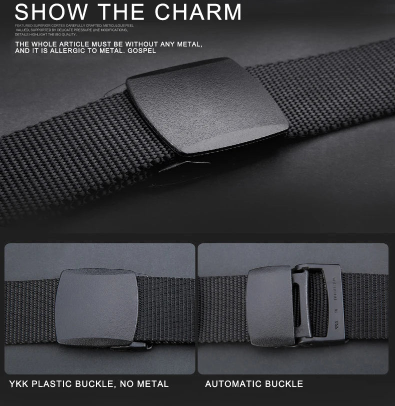 Men's automatic buckle nylon belt outdoor tactical canvas belt high-quality men's belt