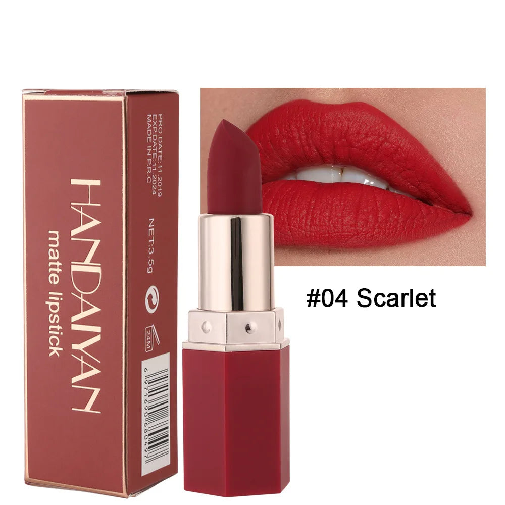 6 Colors Waterproof Nude Matte Lipsticks Long Lasting Lip Stick Not Fading Sexy Red Pink Velvet Lipsticks Makeup Cosmetic Batom