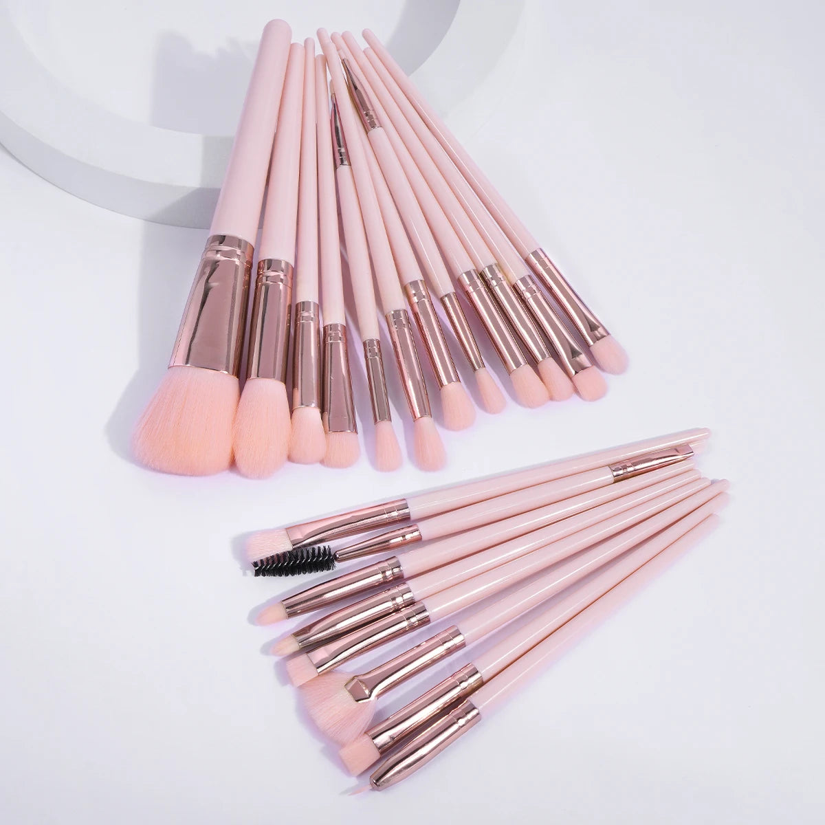 MAANGE 20PCS Makeup Brush Cushion Puff Set Pink Kabuki Foundation Powder Concealer Eyeshadow Eyebrow Brushes Mini Triangle Puff