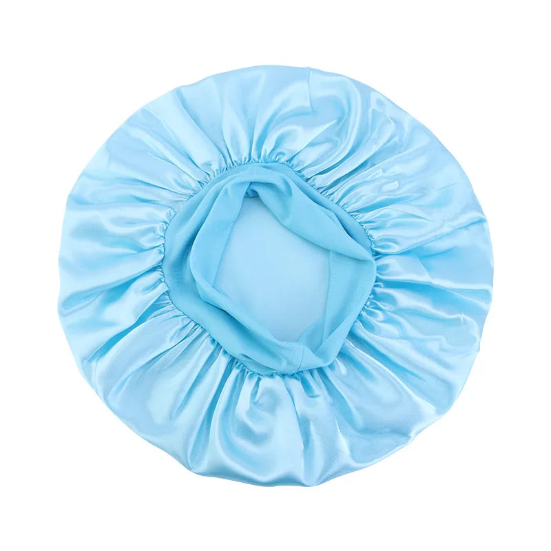 2024 New Women Satin Bonnet Hair Hat Head Wrap Elastic Band Cap Hair Care Soild Head Band Night Sleep Hat for lady