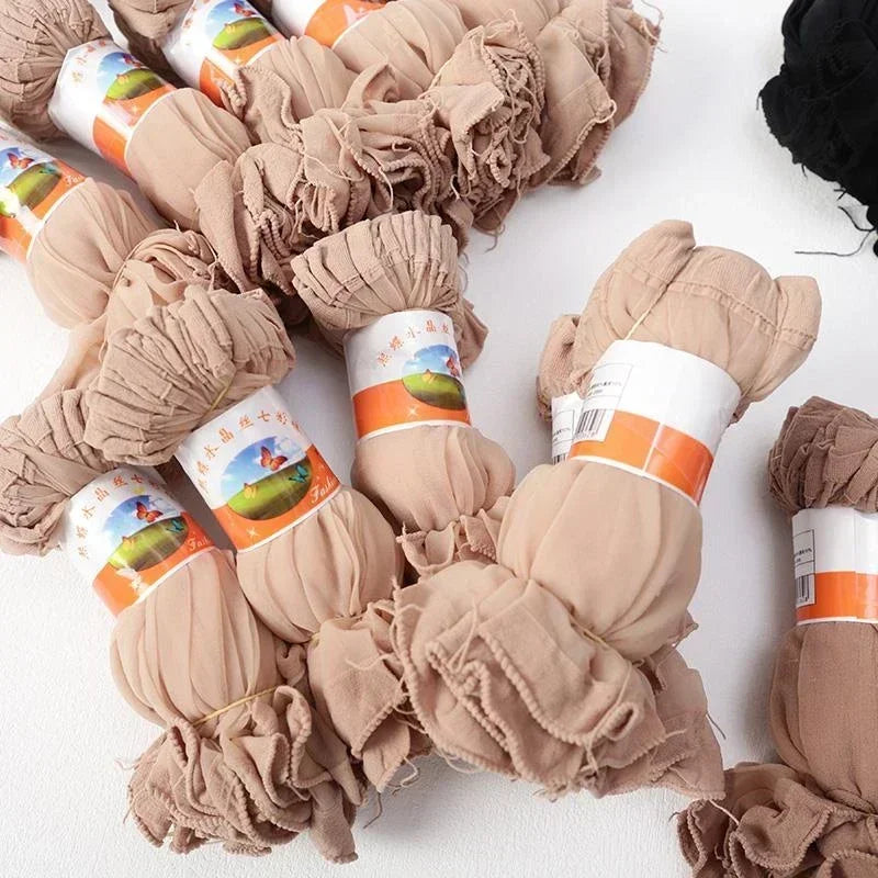Summer Socks Skin Color Transparent Ultrathin Women Crystal Silk Socks Nylon Ladies Female Summer Short Ankle Sock Meias