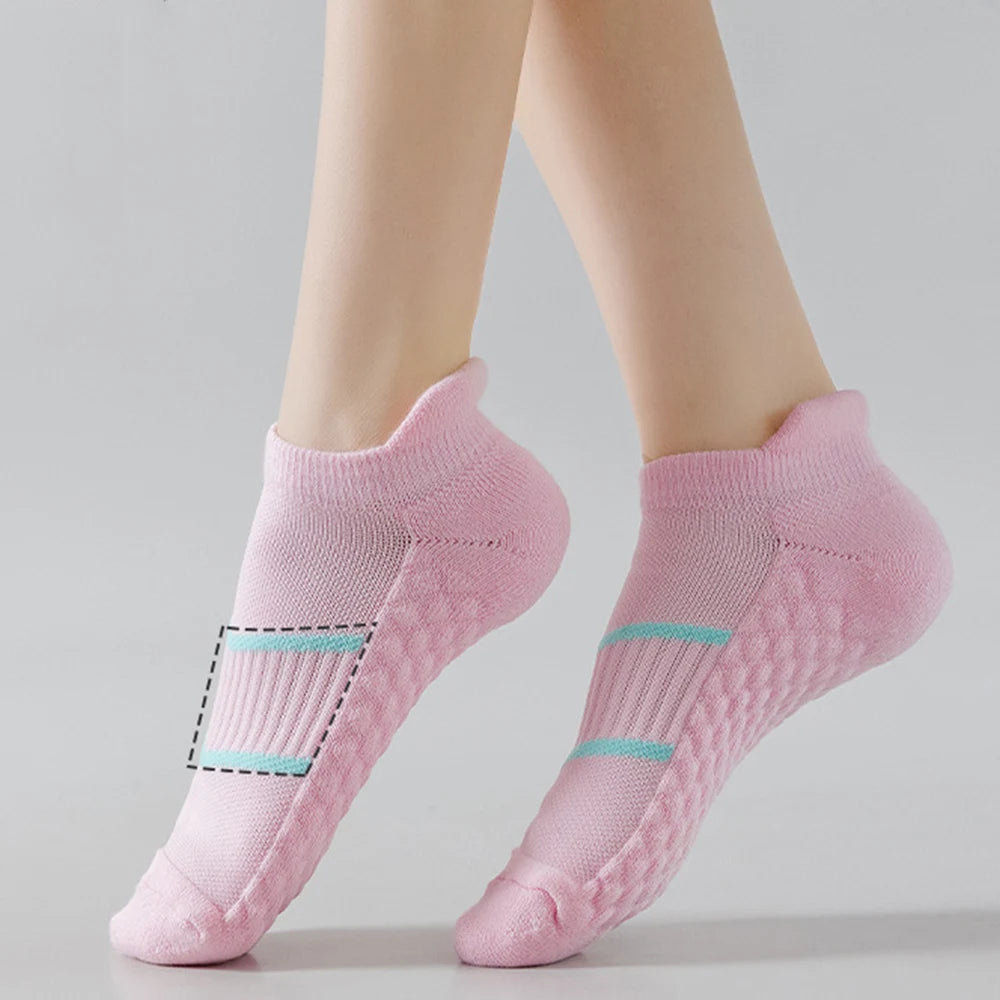 Women Cycling Sports Ankle Socks Cotton Anti Slip Sports Soccer Running Hiking Bicycle Sock Camping Football Basketball Socks