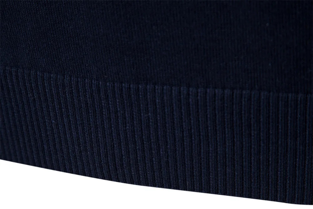 Autumn Winter Men's Sweater Half High Collar Color Matching Stripe Pullover High-quality Male Business Casual Knitwear Sweaters