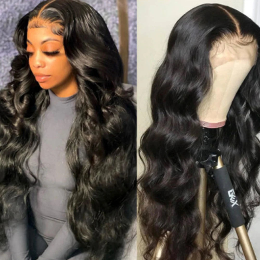African Synthetic wig women's black wavy curly medium long hair chemical fiber matte high-temperature silk headband cover 50CM