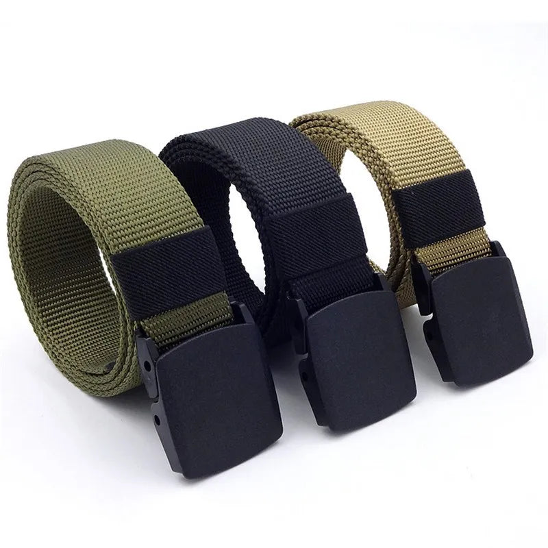 Men's automatic buckle nylon belt outdoor tactical canvas belt high-quality men's belt