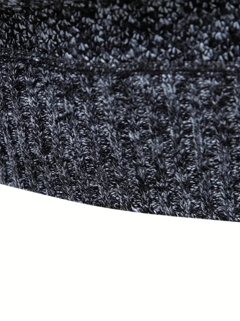 Men Pullover Autumn Winter Solid Color Stand Collar Leisure And Comfortable Zipper High Collar For Warmth Slim Fit Sweater