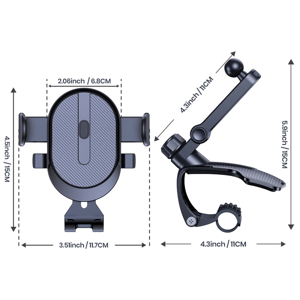 TOPK Car Dashboard Mobile Phone Holder 360 Degree Rotation Universal Dash Clip Cellphone Mount for 4-7 inch Smartphones