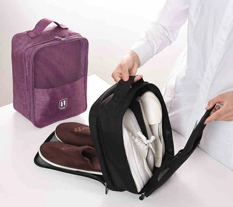 2023 Black Gray Portable Shoe Bag For Travel Waterproof Storage Organizer Fashion Suitcase Organizers Travel Shoes Storage Bag