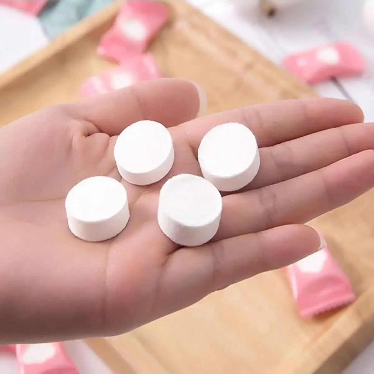 50PCS Mini Compressed Towel Disposable Capsules Towels Magic Face Care Tablet Outdoor Travel Cloth Wipes Paper Tissue