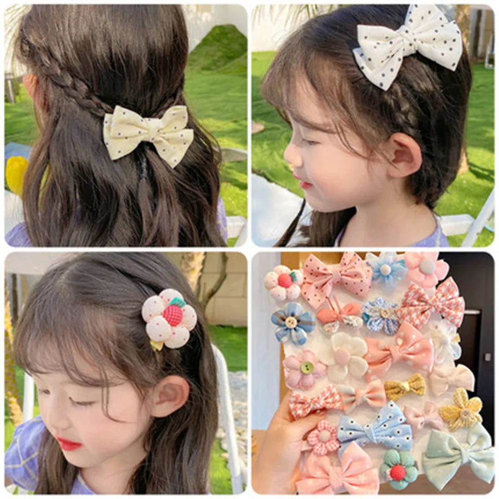 [8-Piece Set] Children's Bow Summer Hairpin Girls Hair Accessories 2022 New Clip Sweet Cute Baby Princess Headwear