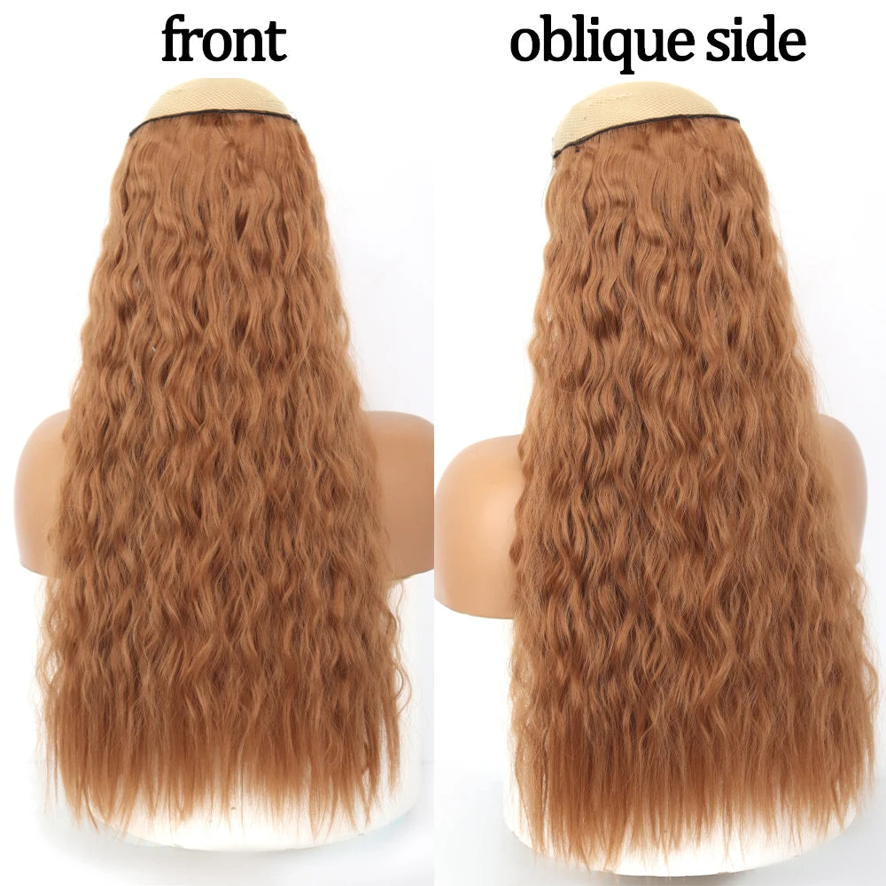 AZQUEEN Synthetic 22Inch Long Curly Hair Extensions Heat Resistant  5 Clips Women's Long Curly Wig Hair Accessories