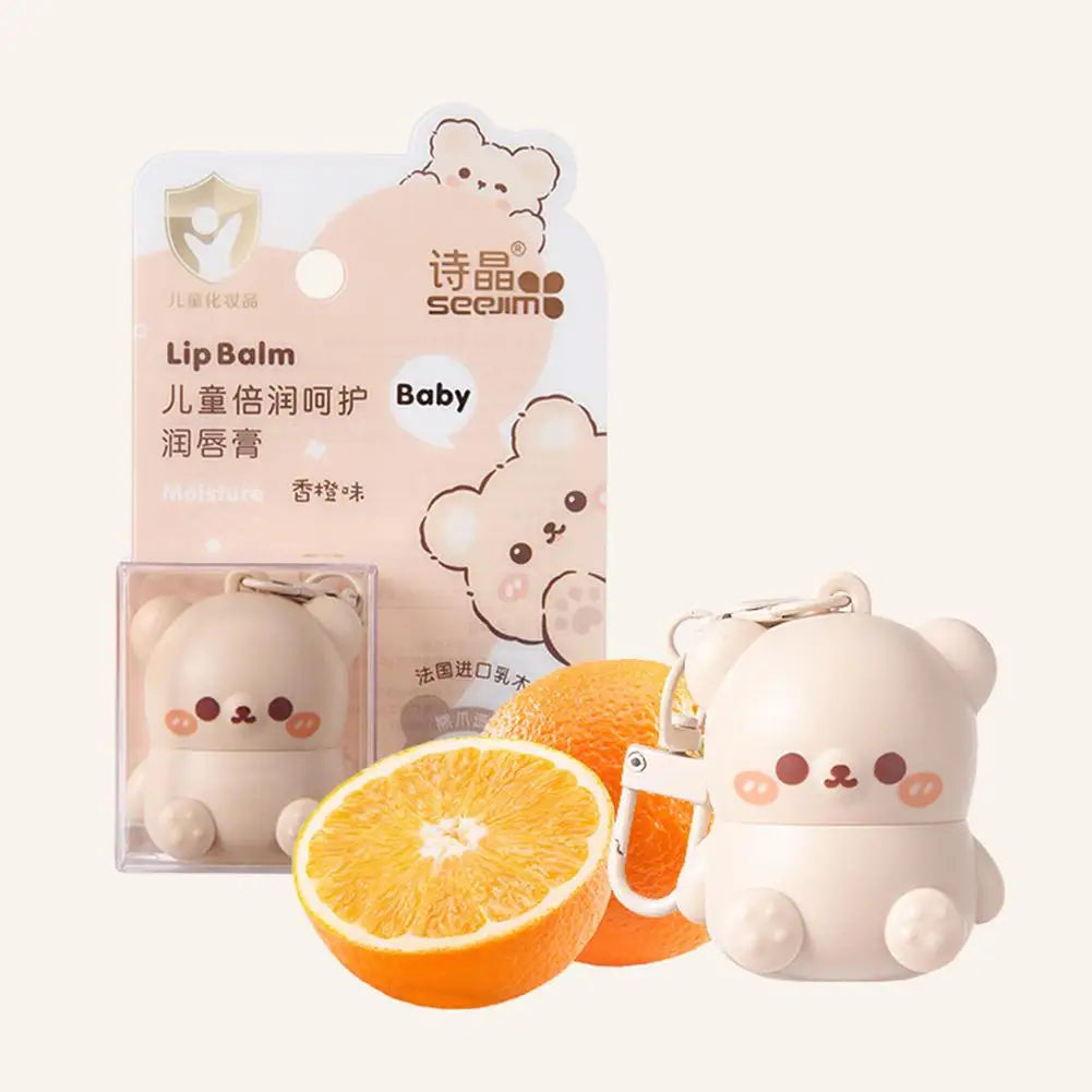 Children Fruity Lip Balm Moisturizing Anti-Dry  Anti Crack Lip Balm Baby Available Lip Care Cute Little Bear Lipstick Skin Care