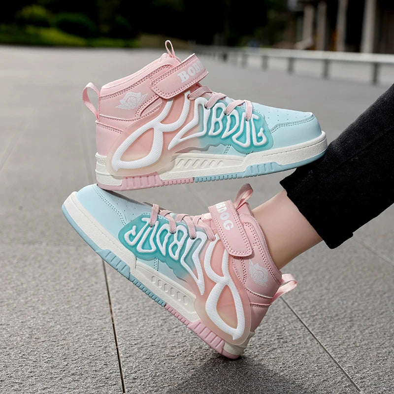 Kids Fashion Sneakers for Boys Girls Mesh Tennis Shoes Breathable Sports Running Shoes Lightweight Children Casual Walking k030