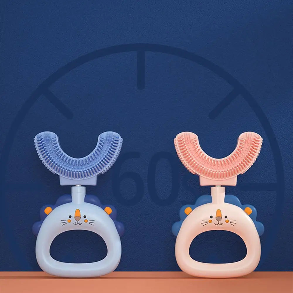 Cute Cartoon U-shaped Tooth Brush U-shaped Soft Silicone Toothbrush Lightweight Portable Oral Teeth Cleaning Manual