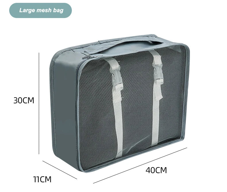 7/8/9 PCS New Set Travel Organizer Storage Bags Large Capacity Suitcase Storage Luggage Clothes Sorting Organizer Set Shoe Pouch