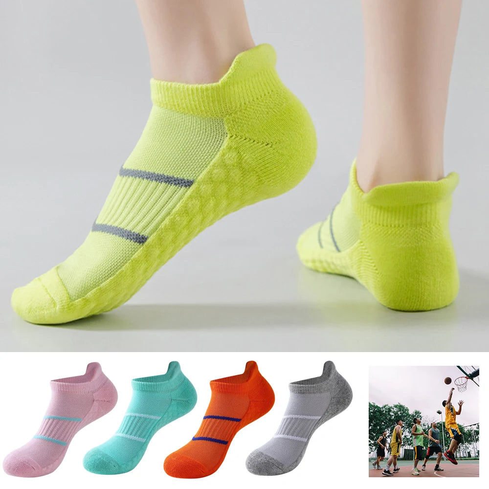 Women Cycling Sports Ankle Socks Cotton Anti Slip Sports Soccer Running Hiking Bicycle Sock Camping Football Basketball Socks