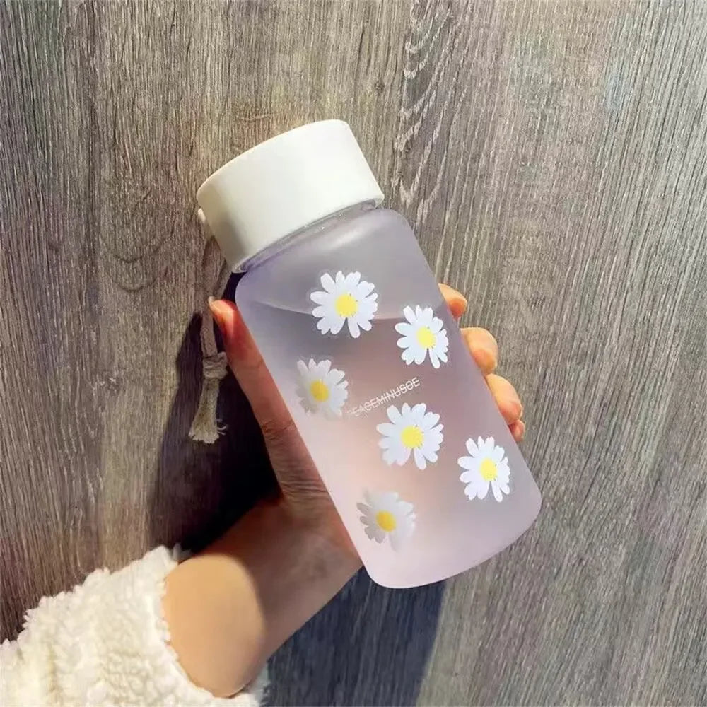 500ml Plastic Transparent Water Bottle  Portable Outdoor Sports Cup Mug Student with Rope