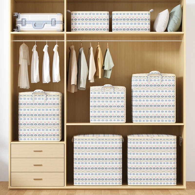 Folding Large Capacity Non-woven Storage Bag Clothing Quilt Storage Bag Tidy Bedroom Dormitory Mobile Box Replacement