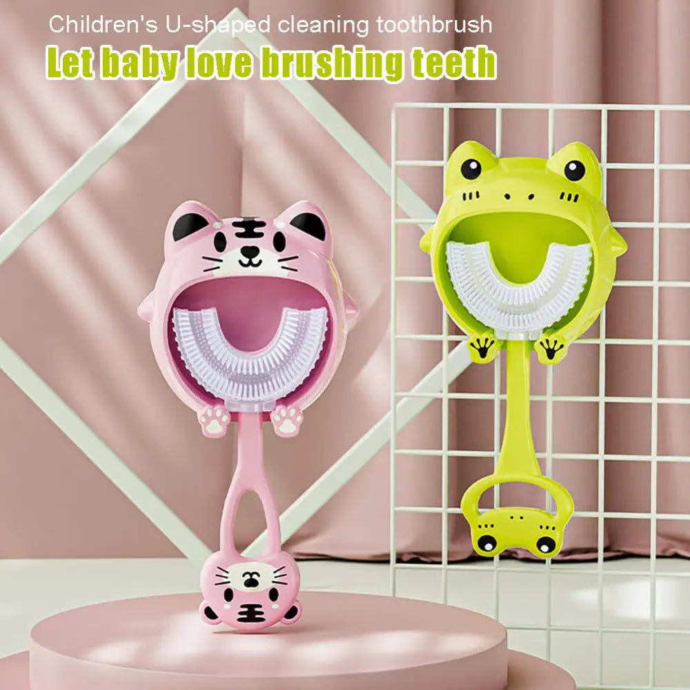 Baby Toothbrush 360 Degree Children U-shaped Toothbrush Teethers Brush Silicone Kids Teeth Oral Care Cleaning Baby Care Tools
