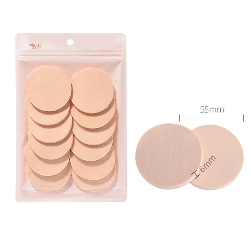 12Pcs Cosmetic Puff Makeup Super Soft Puff Wet Dry Dual Use BB CC Cream Contour Facial Makeup Sponge Portable Trave Beauty Tool