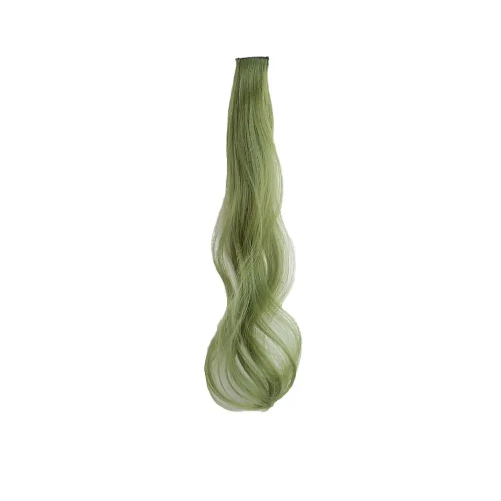 Curled Hair Ear Dye Hair Patches Seamless One Piece Color Highlight Dyed Wig Patch Women's Long Hair Invisible Wig