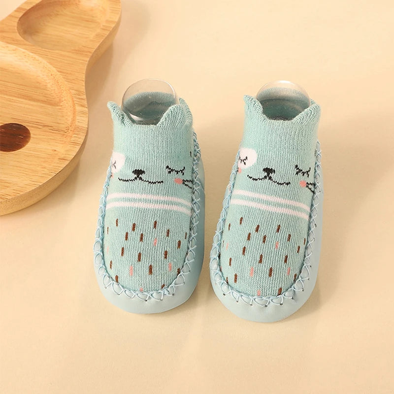 2024 New Born Baby Socks with Rubber Soles Infant Baby Girls Boys Shoes Spring Autumn Baby Floor Socks Anti Slip Soft Sole Sock