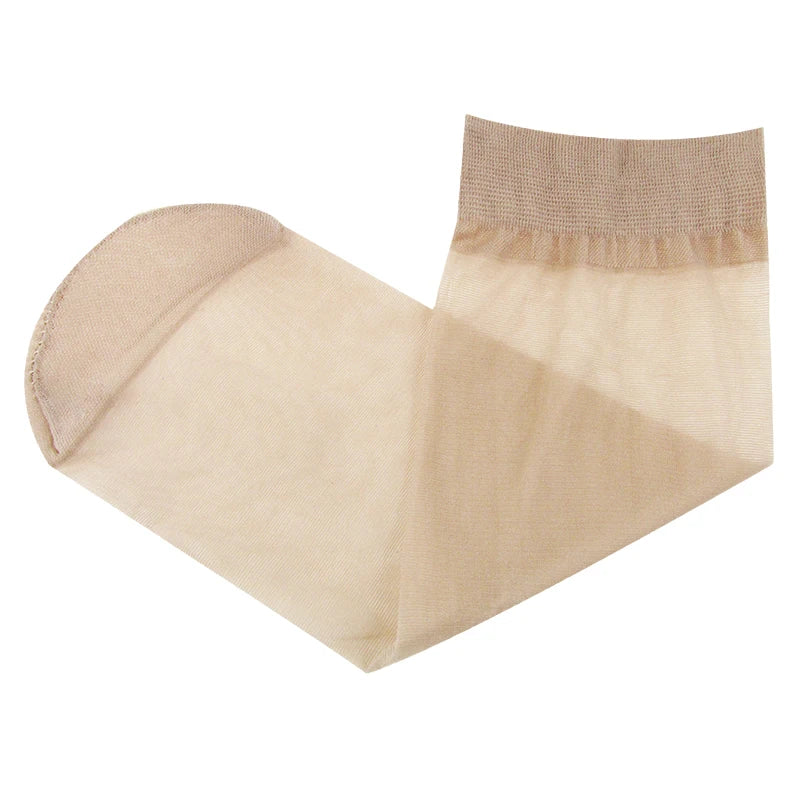 Spring Summer Women Soft Socks Thin Silk Socks Non-Slip Skin Solid Color Socks Transparent Ladies Breathable Sock