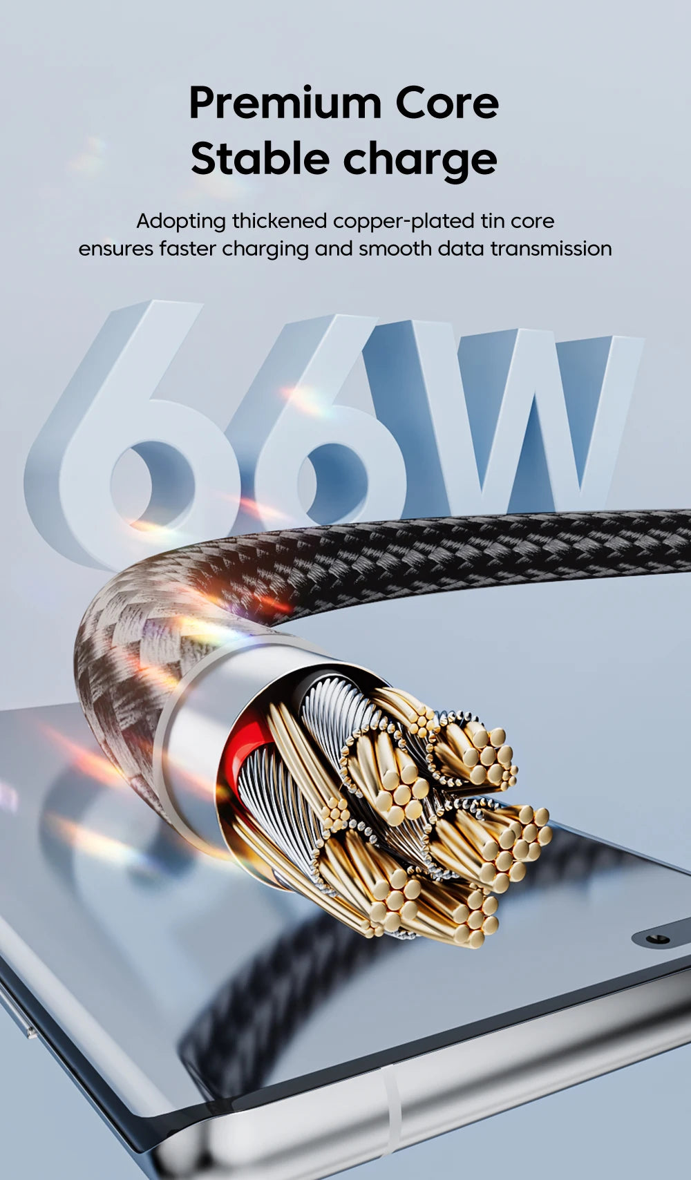 66W 3 in 1 Fast Charging Cable USB to Micro Type C IOS Cable For iPhone Xiaomi Huawei Mobile Phone Multi Charger Cable USB Cable