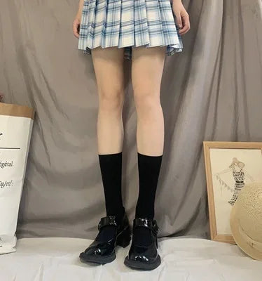 Fashion Woman Socks Cute Black White Velvet Lolita Long Socks Solid Color Knee High Socks Kawaii Cosplay JK Sexy Nylon Stockings