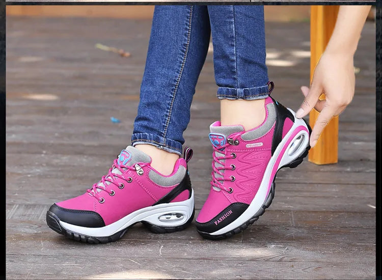 Brand Luxury Womens Sneakers Casual Breathable Tennis Shoes for Women Fashion Lace Up Platform Trainers Women's Hiking Shoes