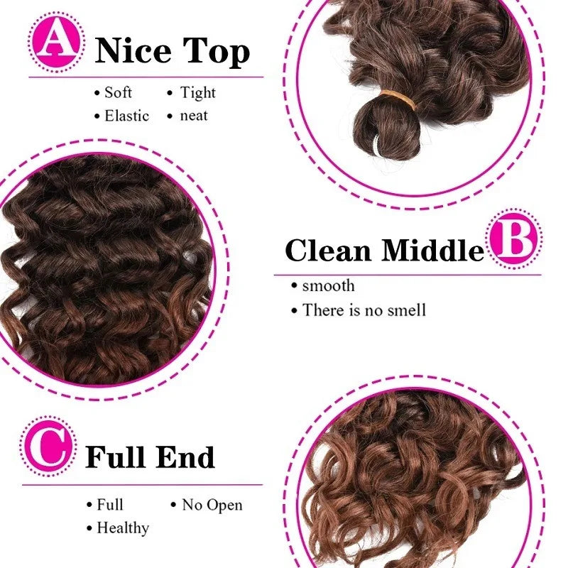 H&STAR Synthetic 18Inch Crochet Hair Ocean Wave Crochet Hair Water Wave  Braiding Hair Extensions Curly Hair for  Women