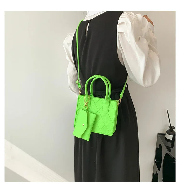 New Zipper Messenger Bag Solid Color Felt Women Shoulder Bag Luxury Designer Handbag Casual Crossbody Bags for Women