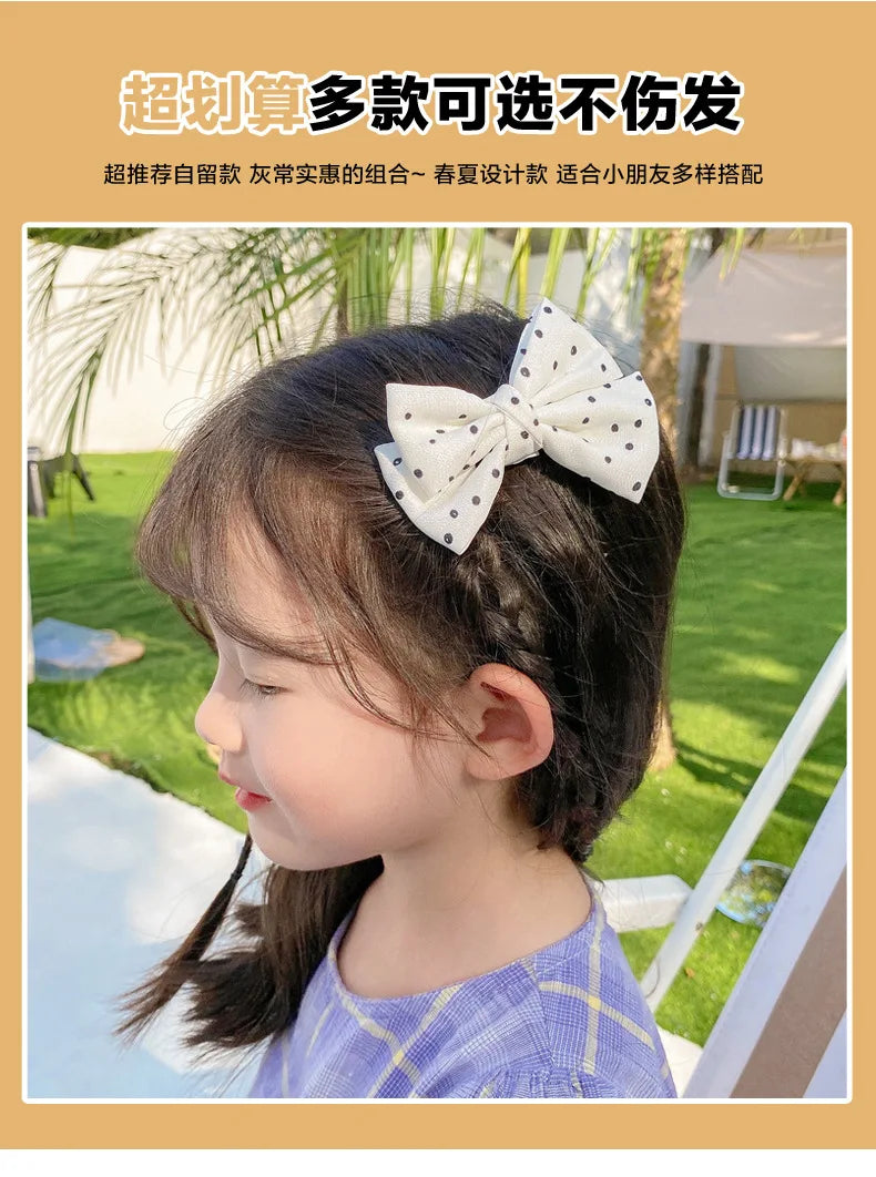 [8-Piece Set] Children's Bow Summer Hairpin Girls Hair Accessories 2022 New Clip Sweet Cute Baby Princess Headwear