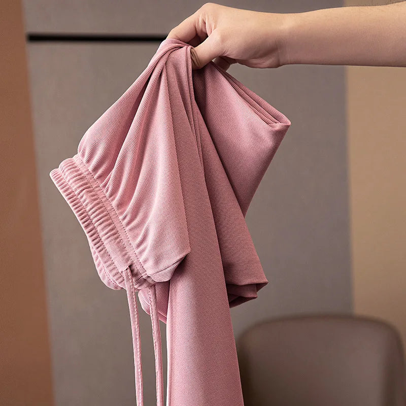 High Waist Women's Pants Ice Silk Woman Clothing Thin Youthful Woman Clothes Casual Korean Reviews Many Clothes Slim Loose Pants