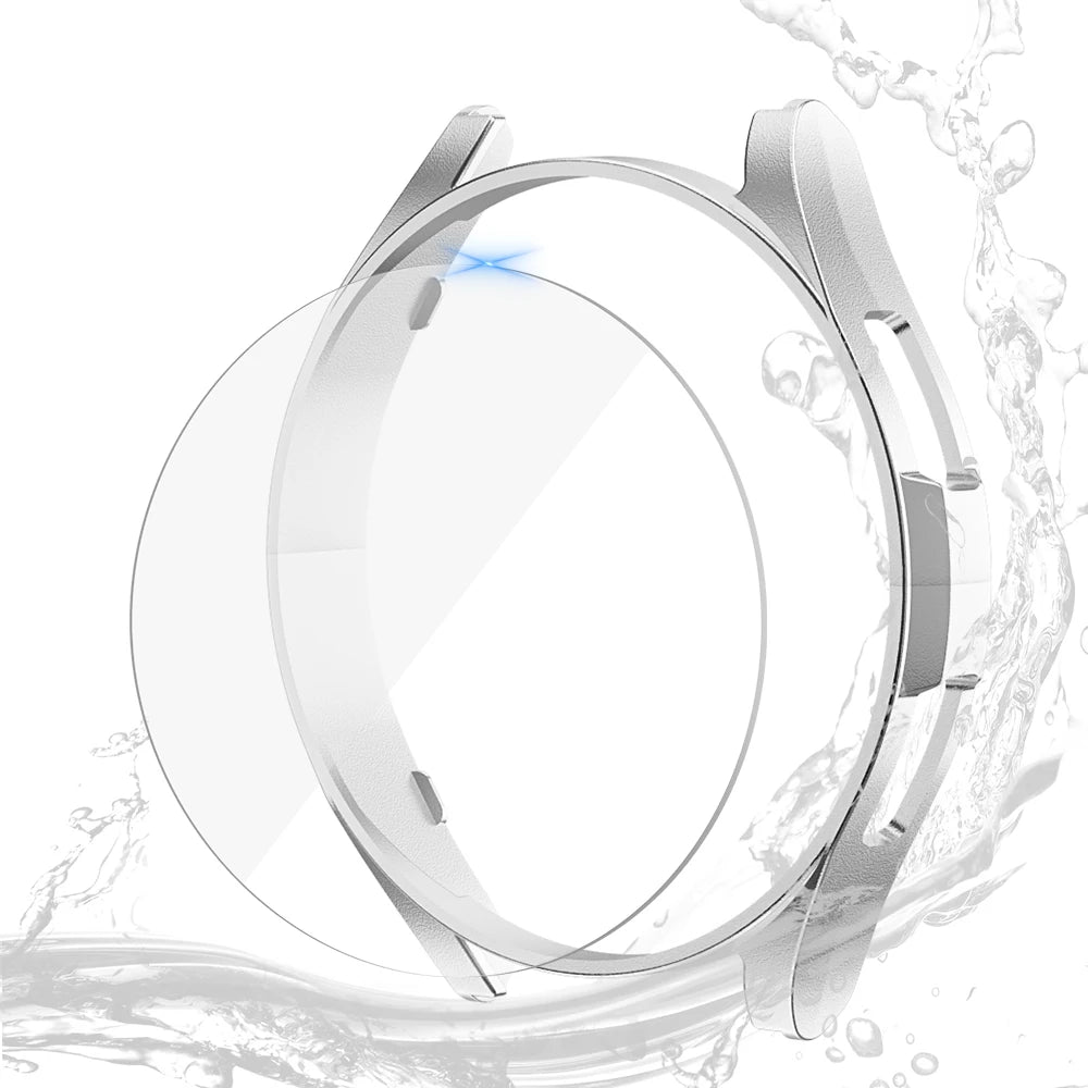 Glass+Case for Samsung Galaxy Watch 6 40mm 44mm,PC Matte Cover Protective Bumper Shell for Galaxy Watch 6 Classic 43mm 47mm