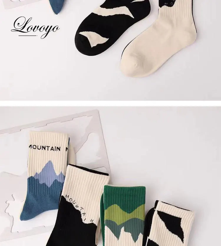 INS Fashion Socks Hip Hop Skateboard Striped Mid Tube Socks Solid Color Breathable Cotton Sock Women Cute Socks