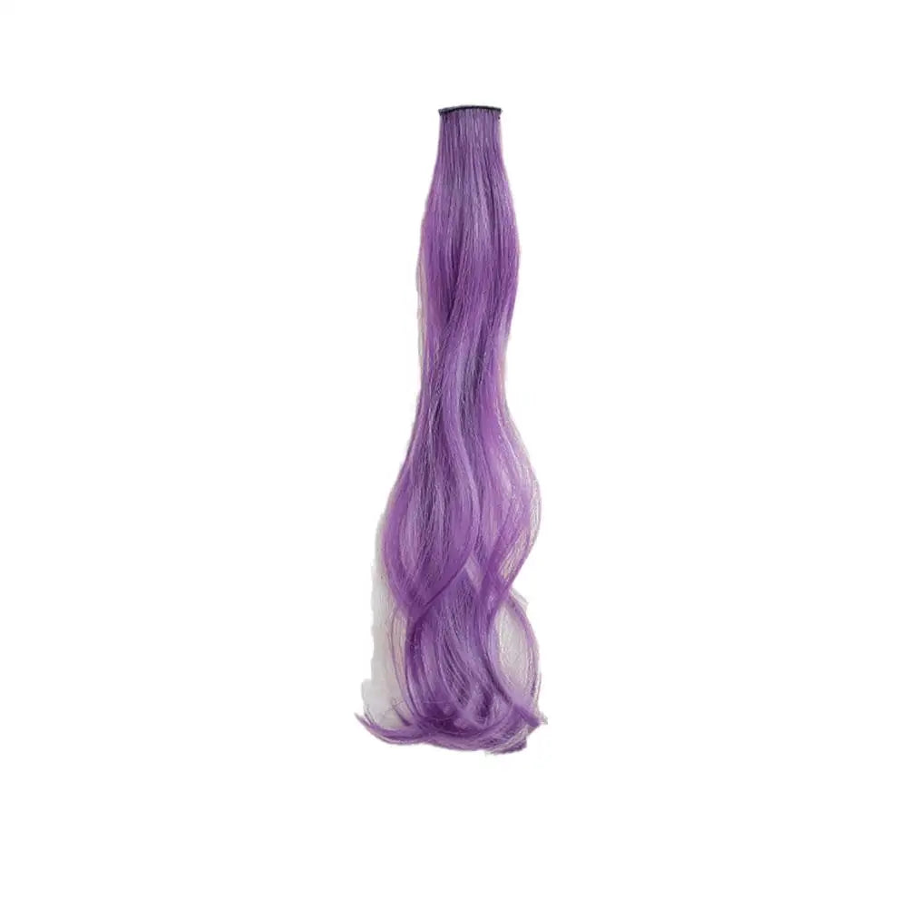 Curled Hair Ear Dye Hair Patches Seamless One Piece Color Highlight Dyed Wig Patch Women's Long Hair Invisible Wig