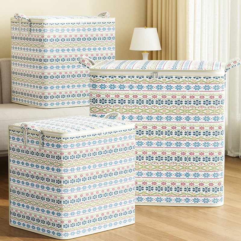 Folding Large Capacity Non-woven Storage Bag Clothing Quilt Storage Bag Tidy Bedroom Dormitory Mobile Box Replacement