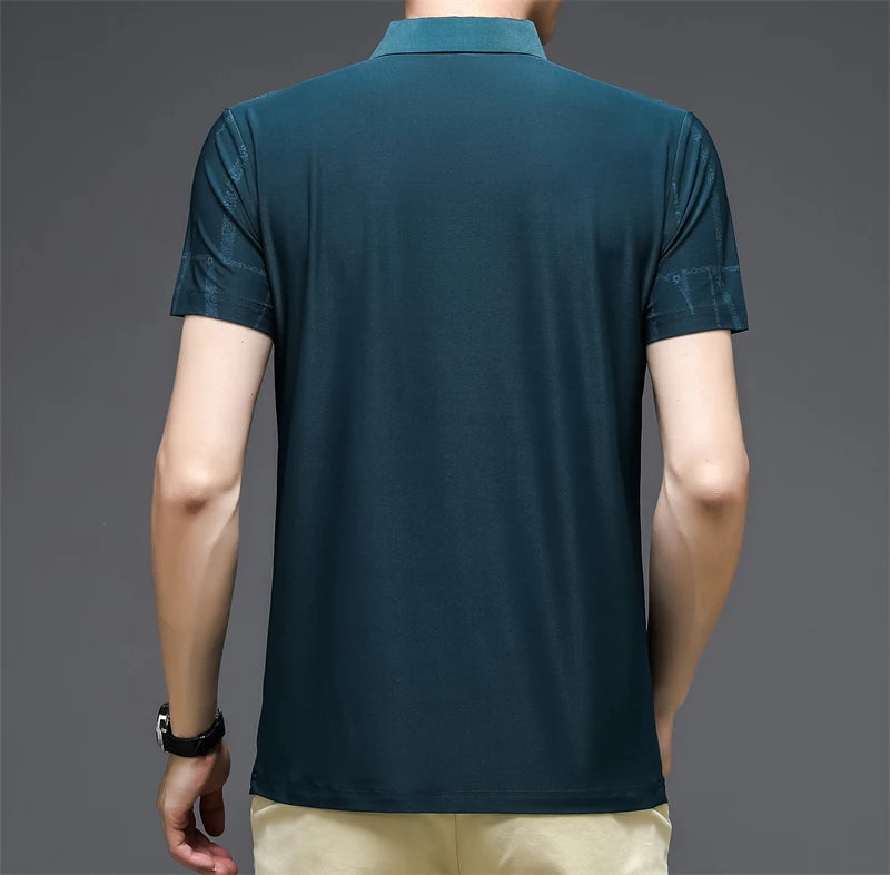 2024 Summer New Men's Printed Short Sleeved POLO Shirt Comfortable and Cool Casual Fashion T-shirt