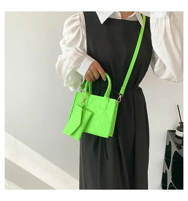 New Zipper Messenger Bag Solid Color Felt Women Shoulder Bag Luxury Designer Handbag Casual Crossbody Bags for Women