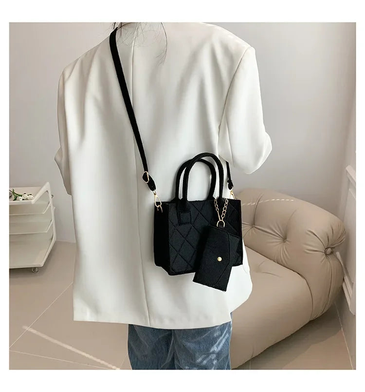 New Zipper Messenger Bag Solid Color Felt Women Shoulder Bag Luxury Designer Handbag Casual Crossbody Bags for Women