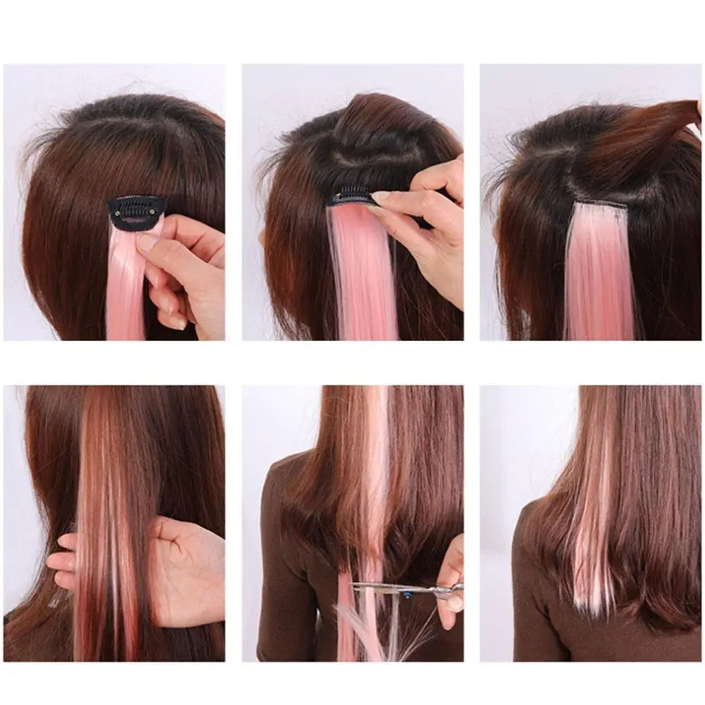 Curled Hair Ear Dye Hair Patches Seamless One Piece Color Highlight Dyed Wig Patch Women's Long Hair Invisible Wig
