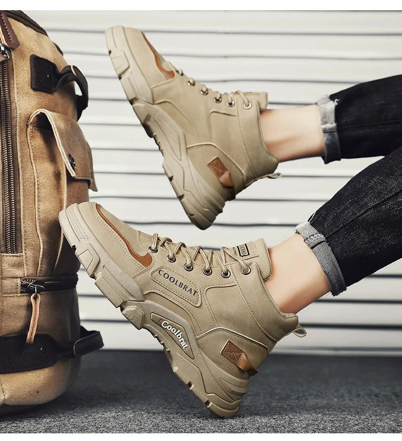 2024 Mens Boots Casual Shoes Winter Leather Designer Luxury Ankle boots Platform Work Safety shoes Sneakers botas para hombre