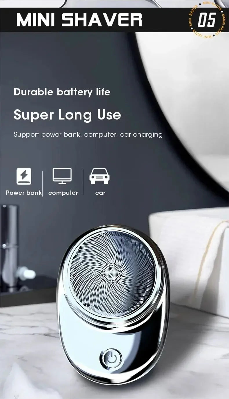 Electric Shaver Charging Mini Pocket Travel RazorPortable Wireless Detachable Shaver Facial Beard AndBody Hair Trimmer