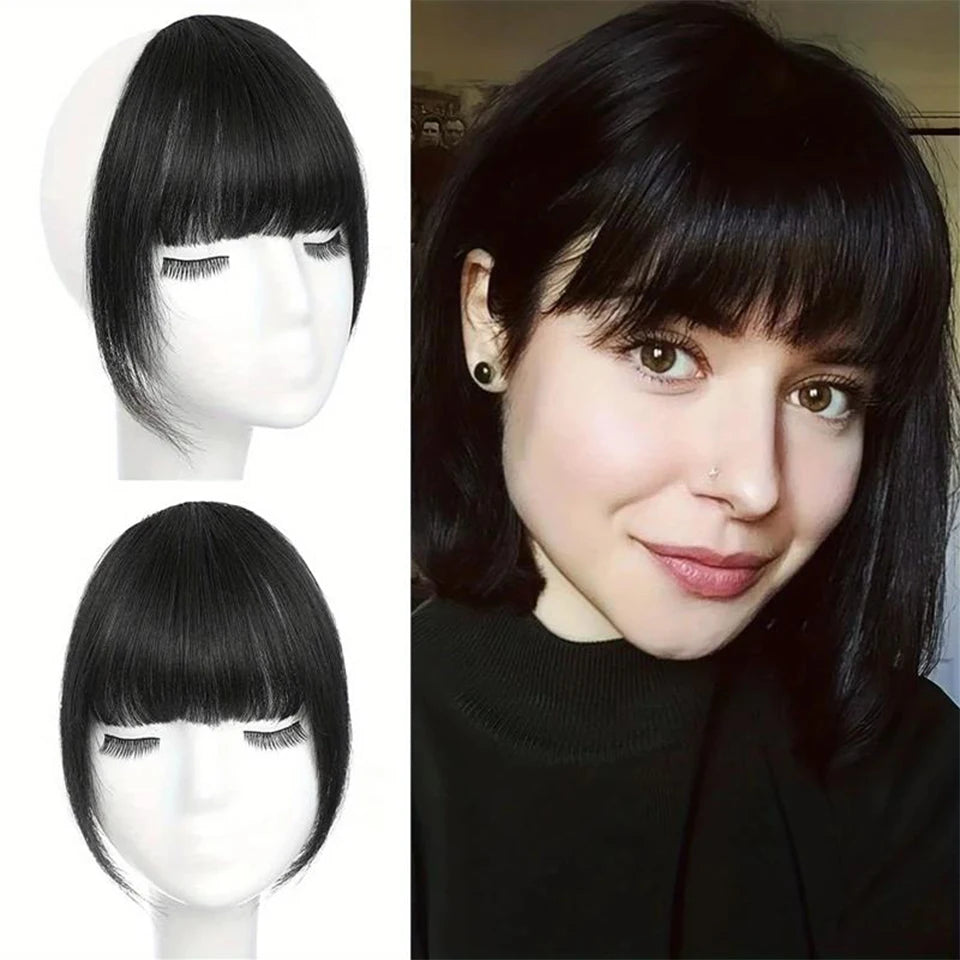 Hair bangs clip-in extensions Fringe fake hair wigs Synthetic Toupee Hairpiece with sideburns DIY Elegant women Hair Accessories