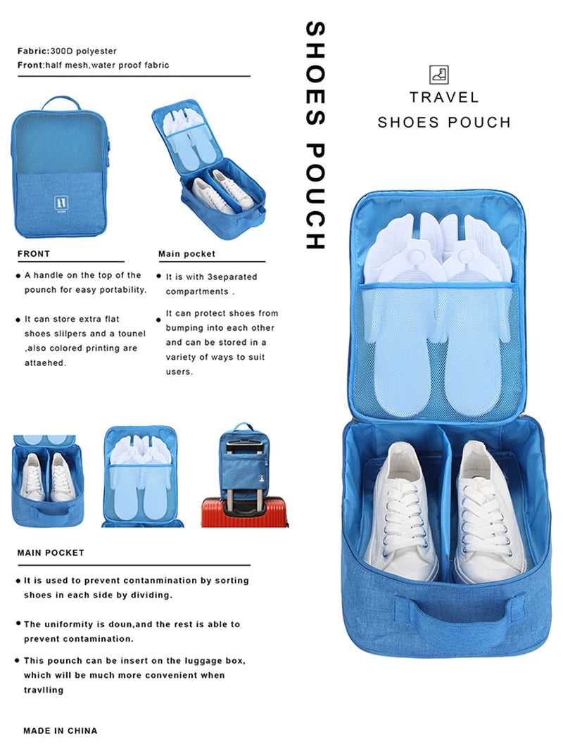 2023 Black Gray Portable Shoe Bag For Travel Waterproof Storage Organizer Fashion Suitcase Organizers Travel Shoes Storage Bag